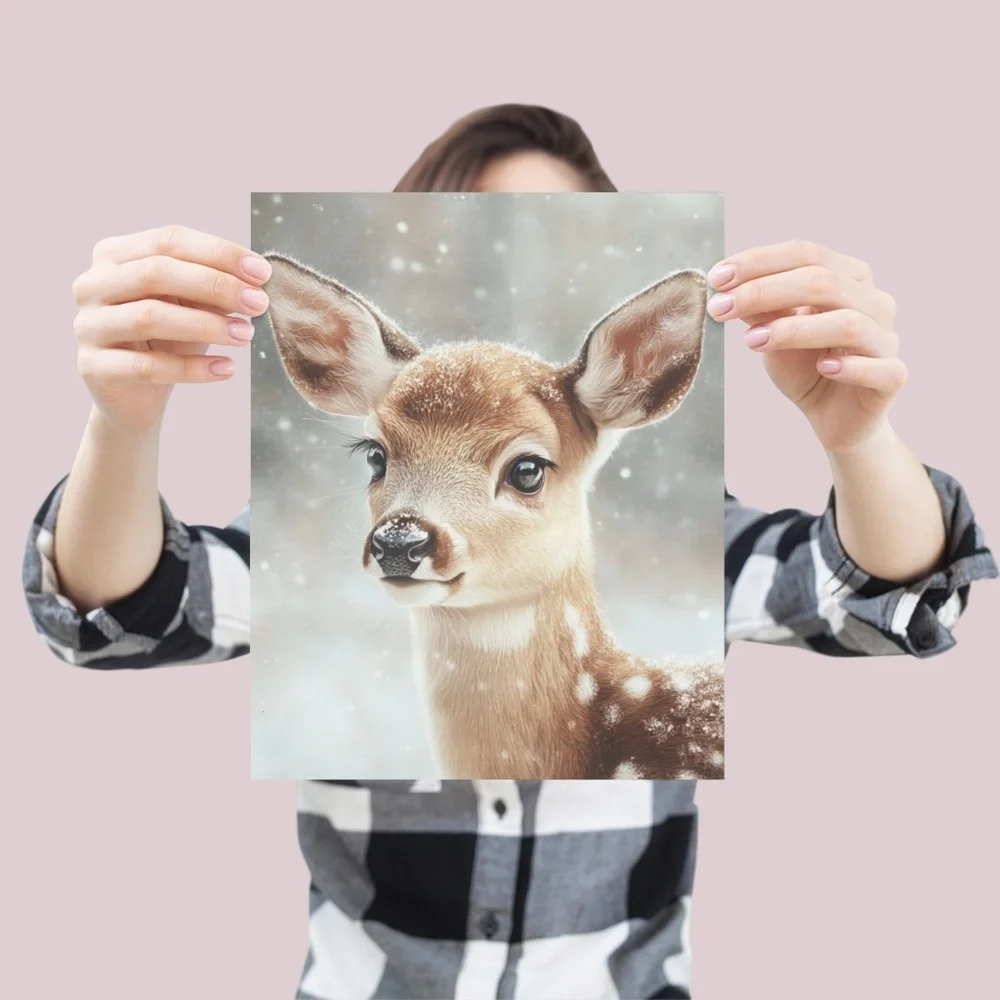 Deer Fawn Wall Art Print Poster Unframed - Watercolor Animal Print - Picture 5 of 9